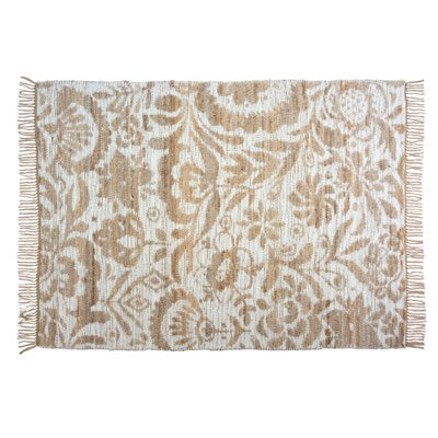 Tropez Jute/Chenille Rug - White 5x7