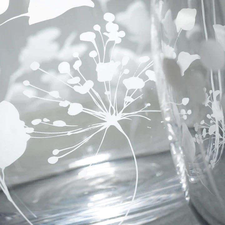 Floral Etched Vase large