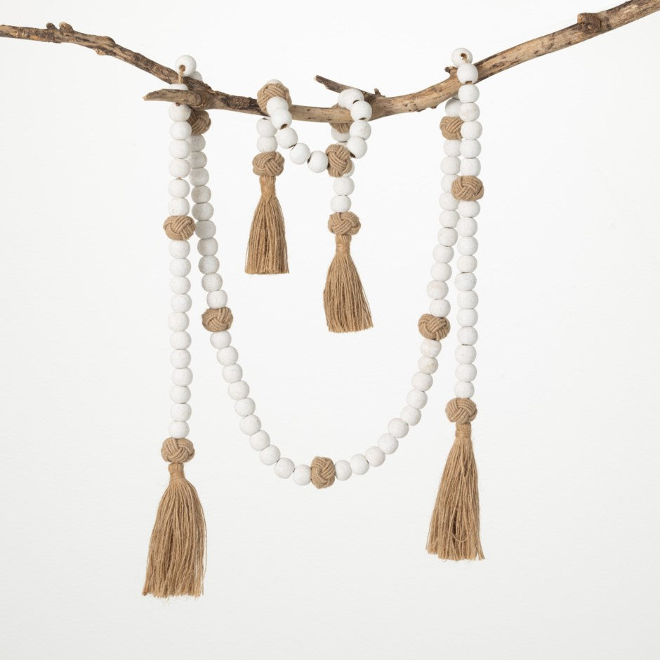White Bead Garland - Set of 2