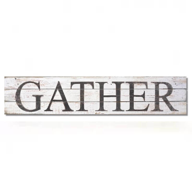Slat Wood Sign - Gather