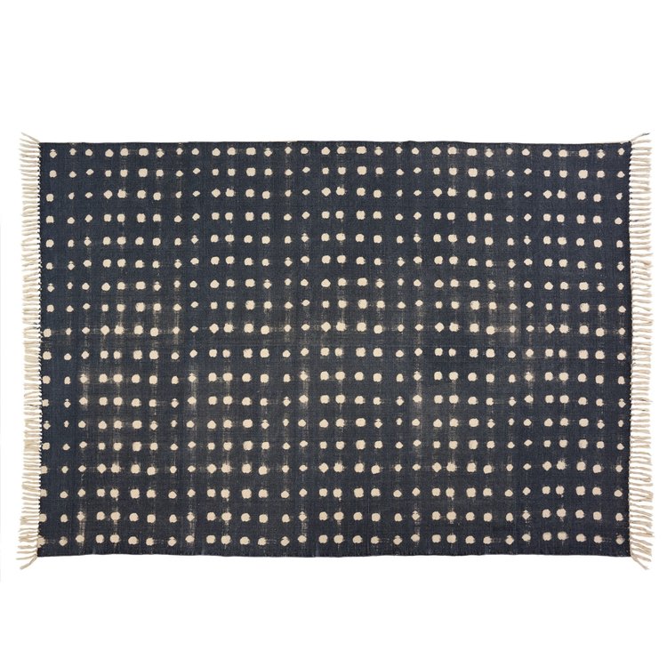 Indigo Dot Rug 5x7