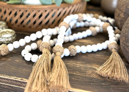 White Bead Garland - Set of 2